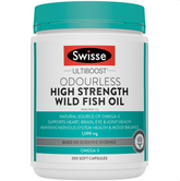 Swisse Ultiboost Odourless High Strength Wild Fish Oil 1500mg 200 Capsules